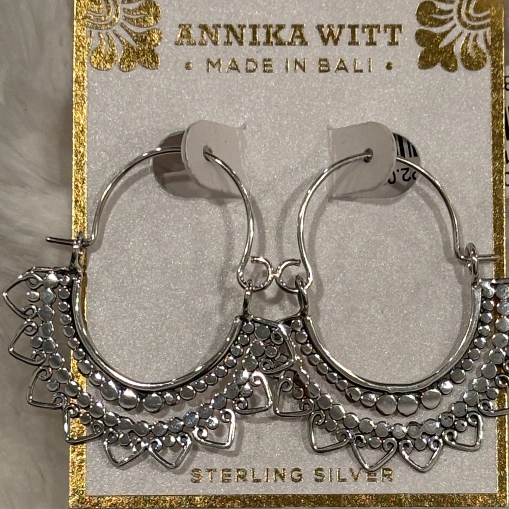 ANNIKA WITT Made In Bali Sterling Silver Filigree Hoop Earrings